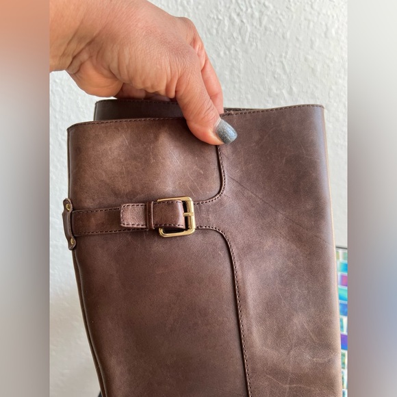 Sam Edelman Patton women’s leather riding boots in brown. - Picture 10 of 15